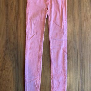 Fidelity Ace Mid Rise Slim Jeans in Watermelon Color - Size 24